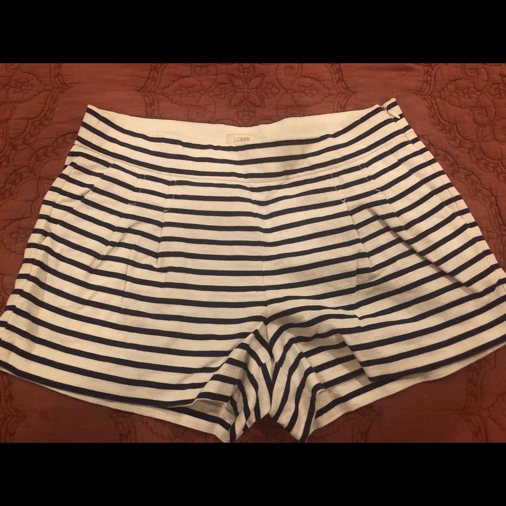 Jcrew navy and white stripe shorts